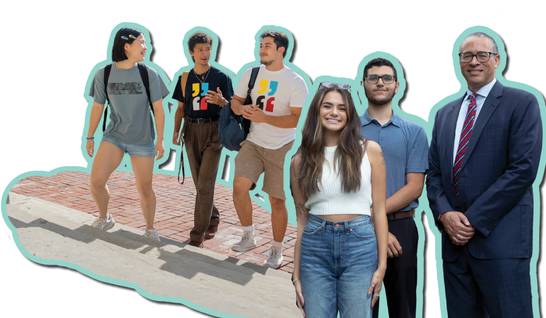 Stylized photo collage of civically engaged young people