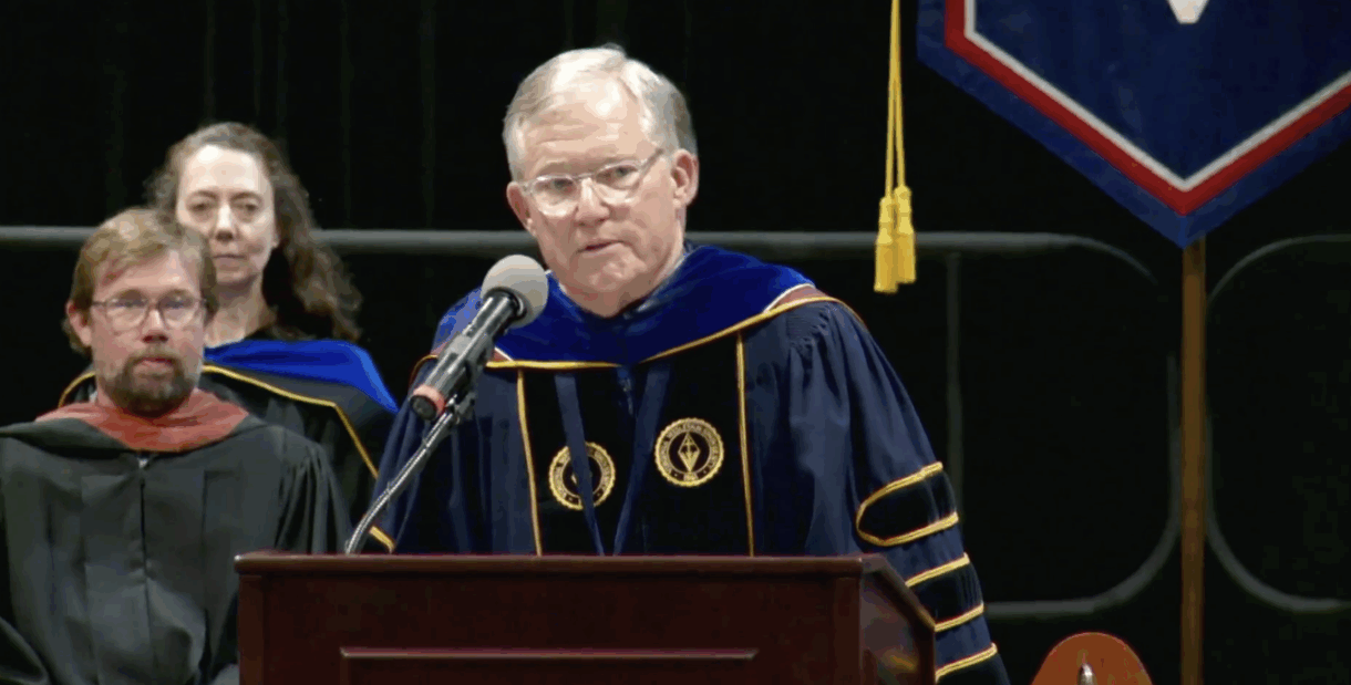 Scott Miller speaking at Virginia Wesleyan University Commencement