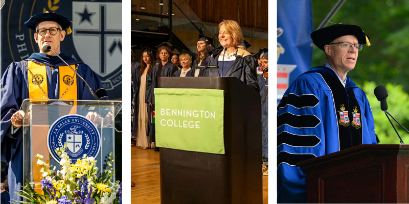 Presidents Walker, Allen, Dudley at their 2025 Commencement speeches