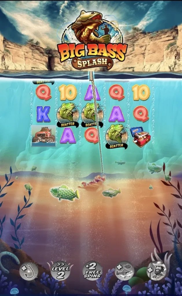 Erleben Sie den großen Bass Splash in unserem Online-Casino-Spiel.